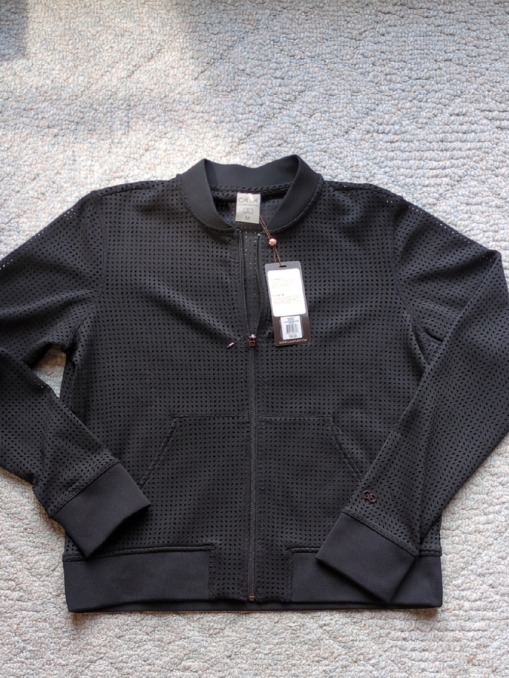 NWT Calia Black Mesh Bomber Jacket